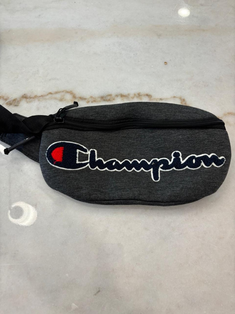 Champion Prime Sling Pack Dark Gray Chenille Logo Waist Fanny Bag #O29